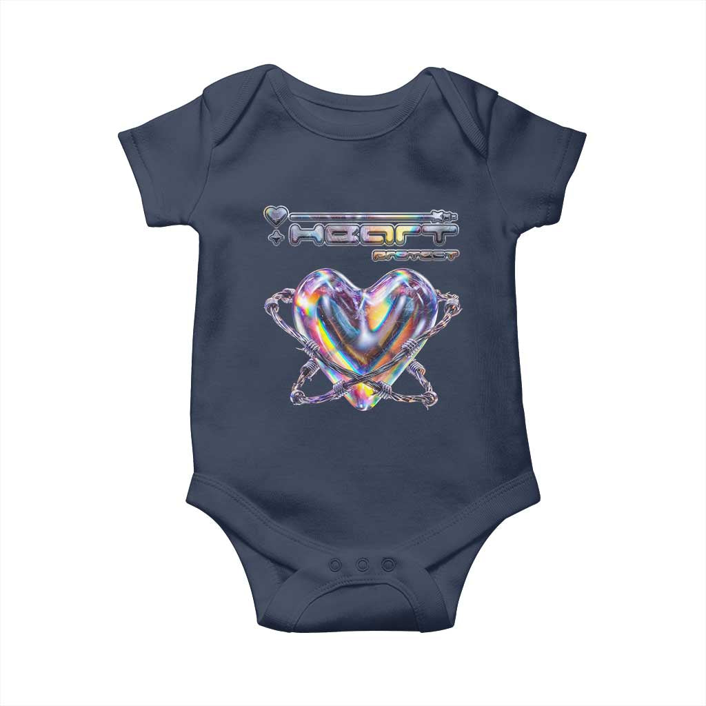 Funny Anti Valentines Day Baby Onesie Heart Protect Anti Love Single Day TS10 Navy Print Your Wear