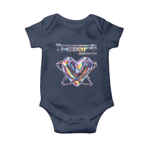 Funny Anti Valentines Day Baby Onesie Heart Protect Anti Love Single Day TS10 Navy Print Your Wear