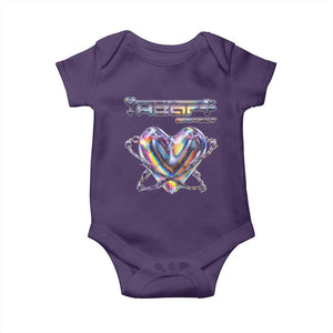 Funny Anti Valentines Day Baby Onesie Heart Protect Anti Love Single Day TS10 Purple Print Your Wear