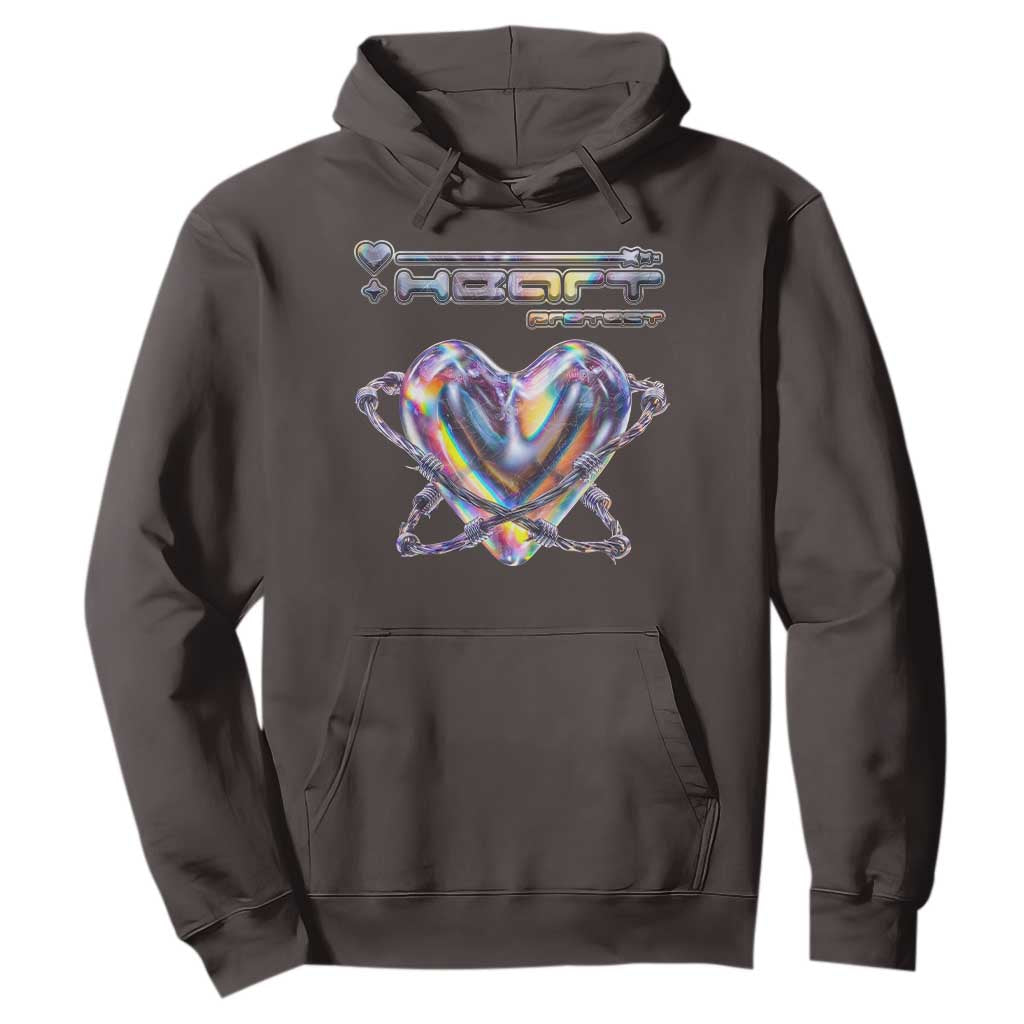 Funny Anti Valentines Day Hoodie Heart Protect Anti Love Single Day TS10 Dark Chocolate Print Your Wear