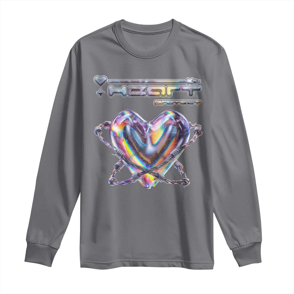 Funny Anti Valentines Day Long Sleeve Shirt Heart Protect Anti Love Single Day TS10 Charcoal Print Your Wear