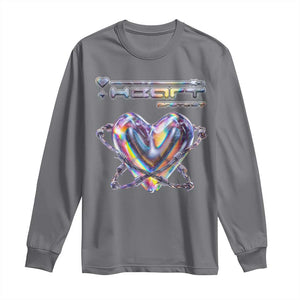 Funny Anti Valentines Day Long Sleeve Shirt Heart Protect Anti Love Single Day TS10 Charcoal Print Your Wear
