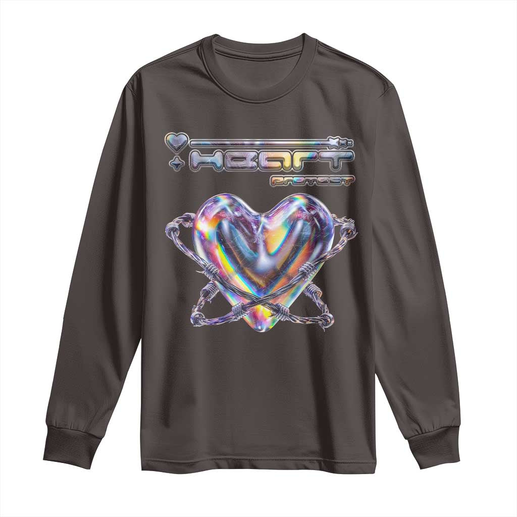 Funny Anti Valentines Day Long Sleeve Shirt Heart Protect Anti Love Single Day TS10 Dark Chocolate Print Your Wear
