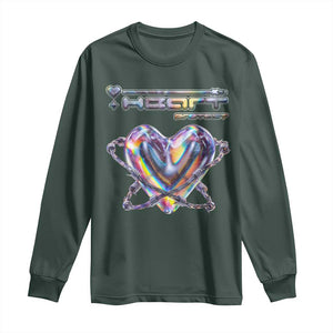 Funny Anti Valentines Day Long Sleeve Shirt Heart Protect Anti Love Single Day TS10 Dark Forest Green Print Your Wear