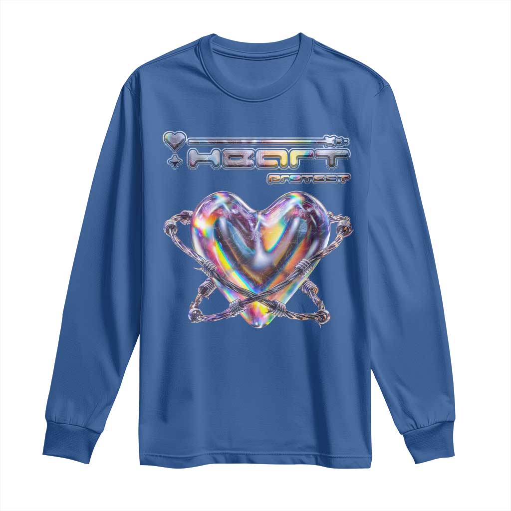Funny Anti Valentines Day Long Sleeve Shirt Heart Protect Anti Love Single Day TS10 Royal Blue Print Your Wear