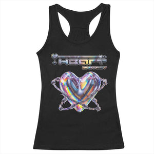 Funny Anti Valentines Day Racerback Tank Top Heart Protect Anti Love Single Day TS10 Black Print Your Wear