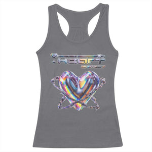 Funny Anti Valentines Day Racerback Tank Top Heart Protect Anti Love Single Day TS10 Charcoal Print Your Wear