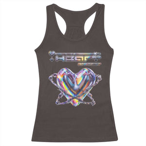 Funny Anti Valentines Day Racerback Tank Top Heart Protect Anti Love Single Day TS10 Dark Chocolate Print Your Wear