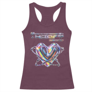 Funny Anti Valentines Day Racerback Tank Top Heart Protect Anti Love Single Day TS10 Maroon Print Your Wear