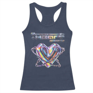 Funny Anti Valentines Day Racerback Tank Top Heart Protect Anti Love Single Day TS10 Navy Print Your Wear