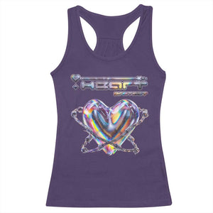 Funny Anti Valentines Day Racerback Tank Top Heart Protect Anti Love Single Day TS10 Purple Print Your Wear