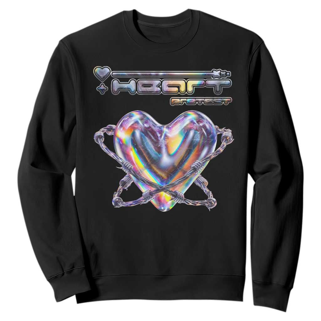 Funny Anti Valentines Day Sweatshirt Heart Protect Anti Love Single Day TS10 Black Print Your Wear