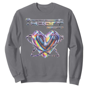 Funny Anti Valentines Day Sweatshirt Heart Protect Anti Love Single Day TS10 Charcoal Print Your Wear