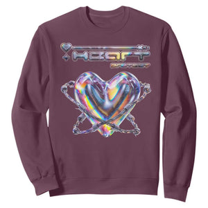 Funny Anti Valentines Day Sweatshirt Heart Protect Anti Love Single Day TS10 Maroon Print Your Wear