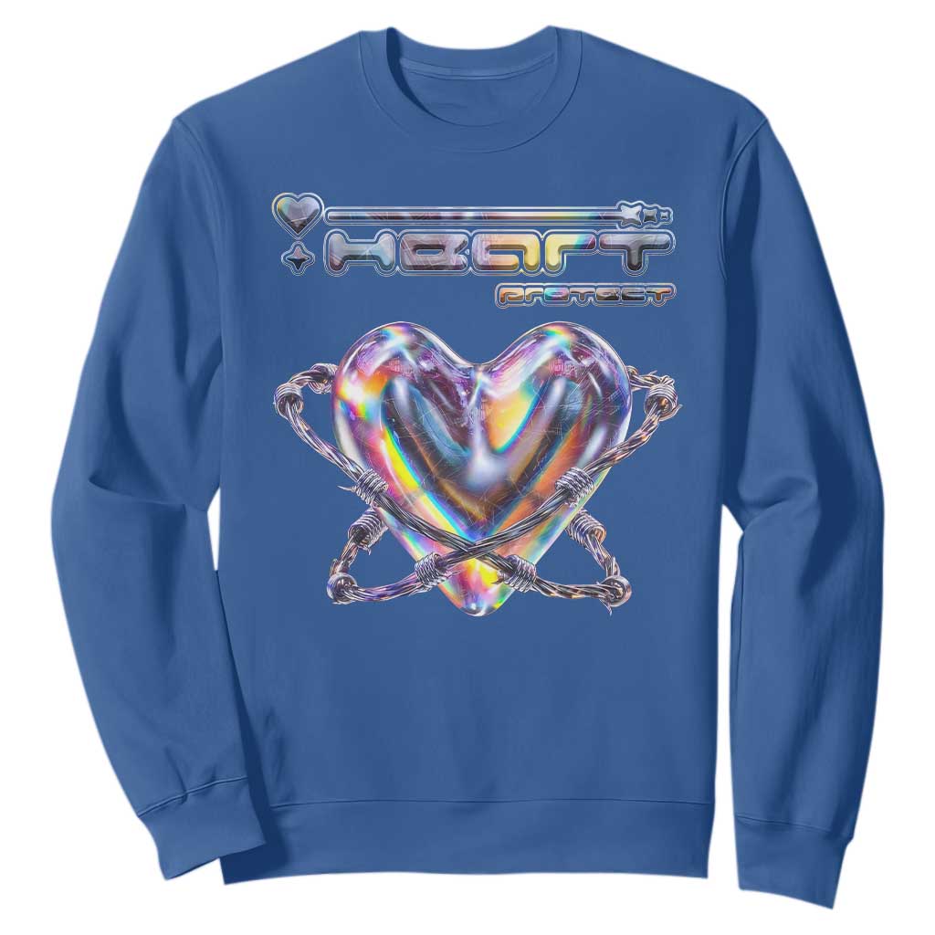 Funny Anti Valentines Day Sweatshirt Heart Protect Anti Love Single Day TS10 Royal Blue Print Your Wear