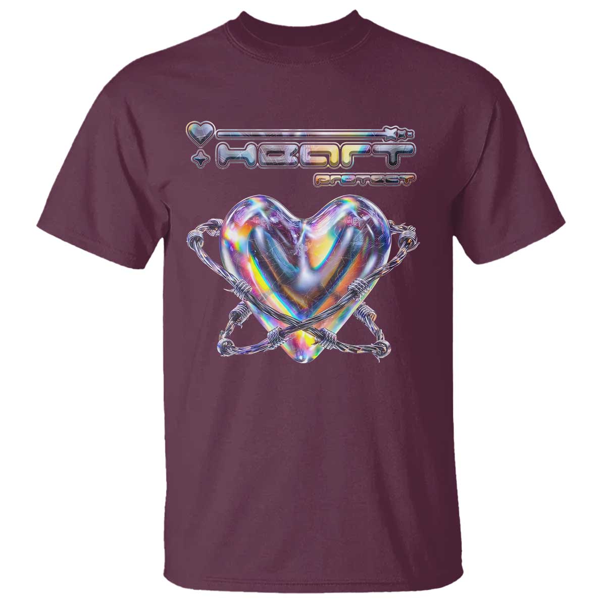 Funny Anti Valentines Day T Shirt Heart Protect Anti Love Single Day TS10 Maroon Print Your Wear