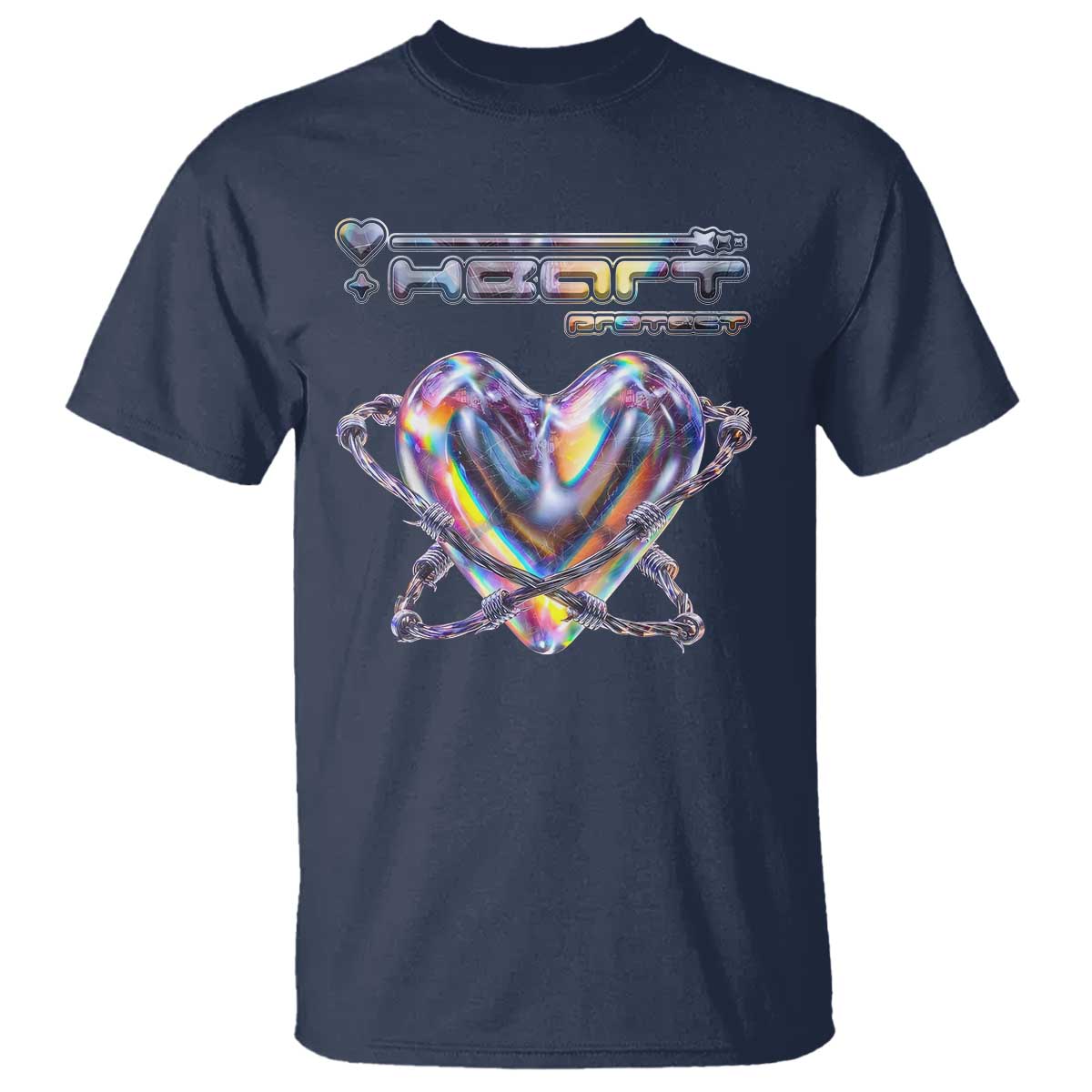 Funny Anti Valentines Day T Shirt Heart Protect Anti Love Single Day TS10 Navy Print Your Wear
