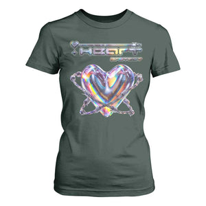 Funny Anti Valentines Day T Shirt For Women Heart Protect Anti Love Single Day TS10 Dark Forest Green Print Your Wear