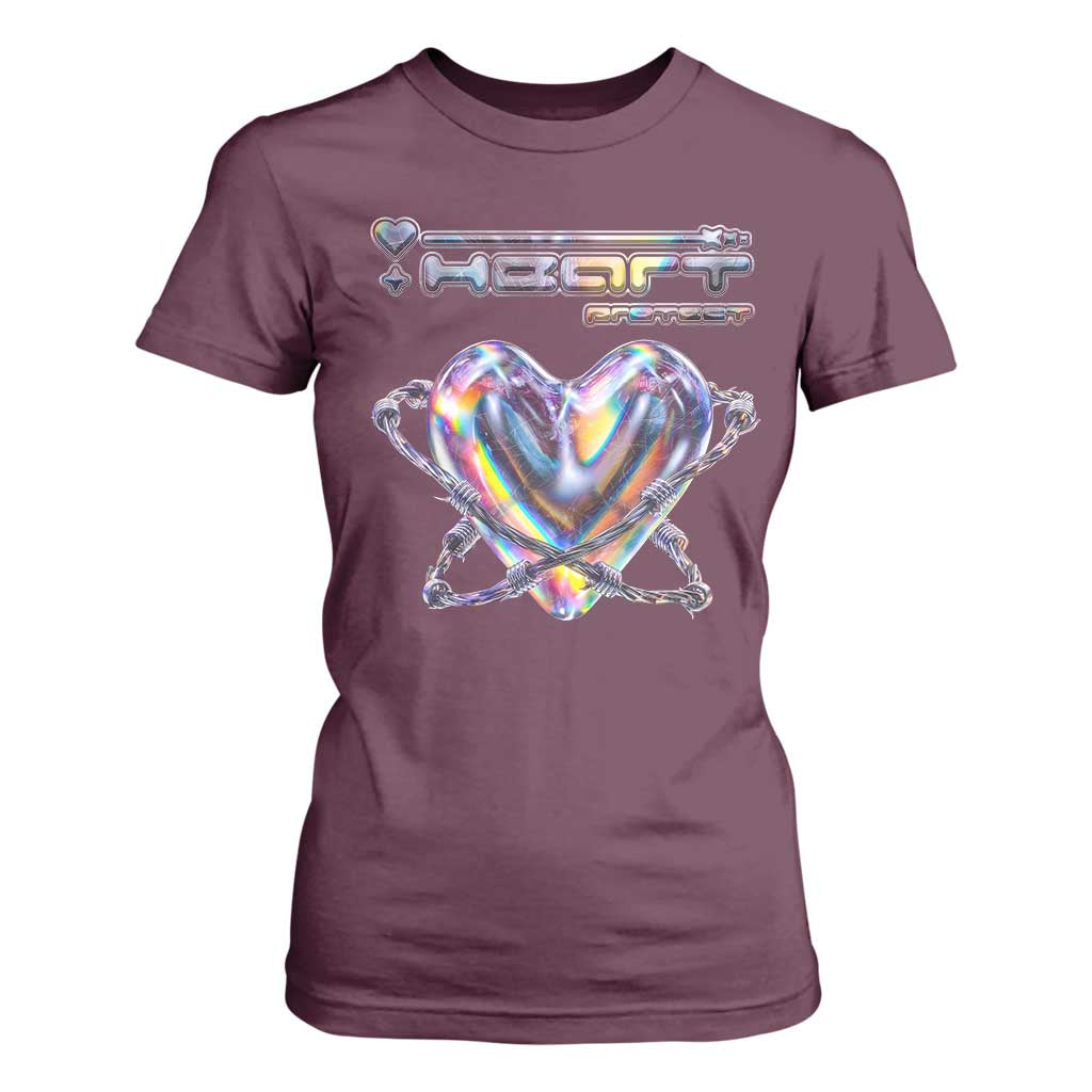 Funny Anti Valentines Day T Shirt For Women Heart Protect Anti Love Single Day TS10 Maroon Print Your Wear