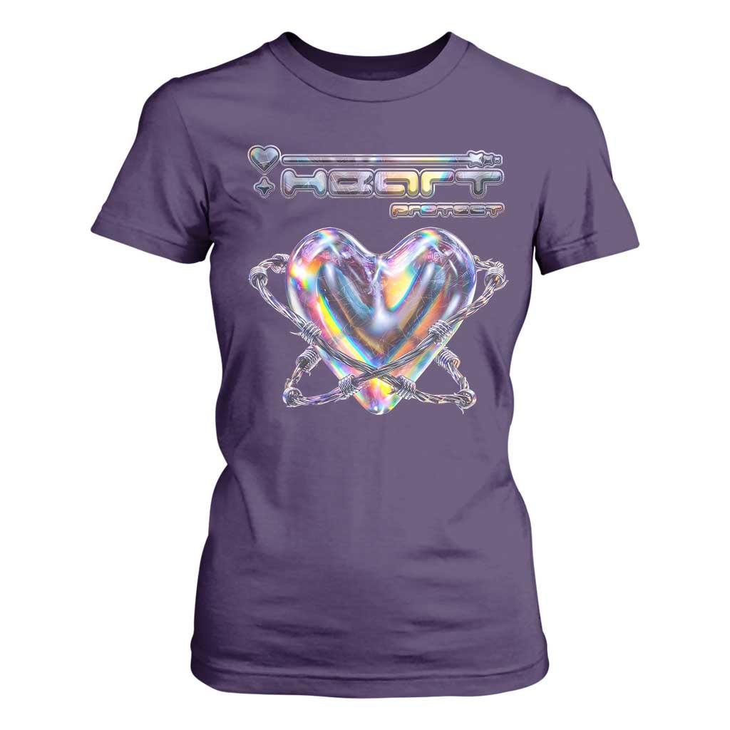 Funny Anti Valentines Day T Shirt For Women Heart Protect Anti Love Single Day TS10 Purple Print Your Wear