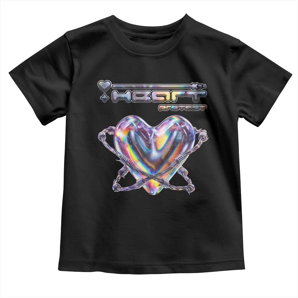 Funny Anti Valentines Day Toddler T Shirt Heart Protect Anti Love Single Day TS10 Black Print Your Wear