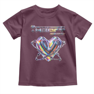 Funny Anti Valentines Day Toddler T Shirt Heart Protect Anti Love Single Day TS10 Maroon Print Your Wear