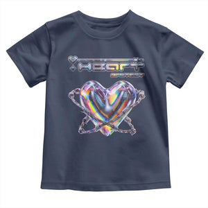 Funny Anti Valentines Day Toddler T Shirt Heart Protect Anti Love Single Day TS10 Navy Print Your Wear