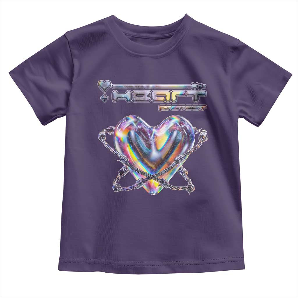 Funny Anti Valentines Day Toddler T Shirt Heart Protect Anti Love Single Day TS10 Purple Print Your Wear