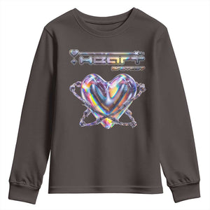 Funny Anti Valentines Day Youth Sweatshirt Heart Protect Anti Love Single Day TS10 Dark Chocolate Print Your Wear
