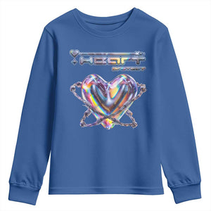 Funny Anti Valentines Day Youth Sweatshirt Heart Protect Anti Love Single Day TS10 Royal Blue Print Your Wear