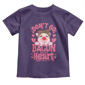 Valentines Party Toddler T Shirt Don't Go Bacon My Heart Funny Couple TS10 Purple Print Your Wear