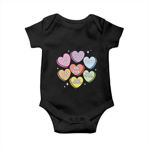 Funny Anti Valentines Day Baby Onesie Sarcasm Conversation Candy Hearts TS10 Black Print Your Wear
