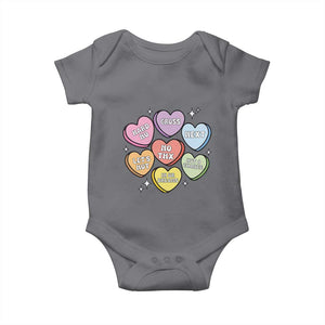 Funny Anti Valentines Day Baby Onesie Sarcasm Conversation Candy Hearts TS10 Charcoal Print Your Wear