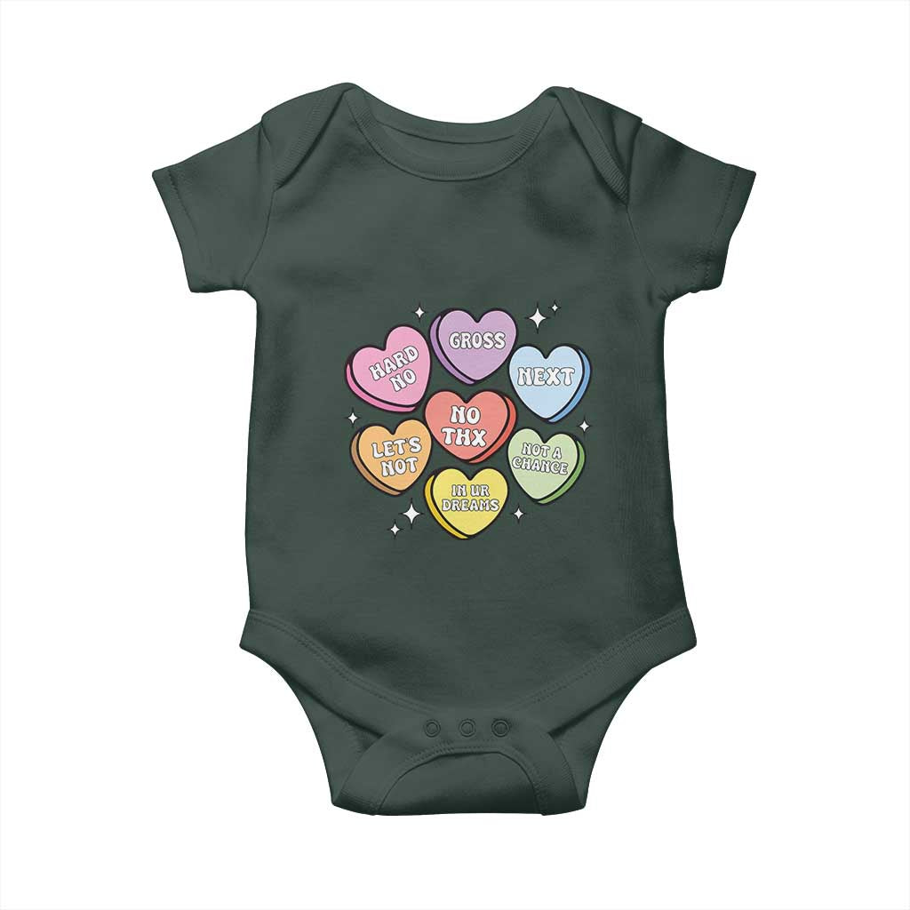 Funny Anti Valentines Day Baby Onesie Sarcasm Conversation Candy Hearts TS10 Print Your Wear