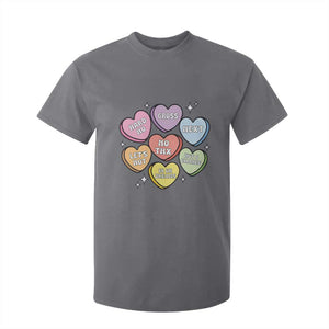 Funny Anti Valentines Day T Shirt For Kid Sarcasm Conversation Candy Hearts TS10 Charcoal Print Your Wear