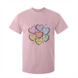 Funny Anti Valentines Day T Shirt For Kid Sarcasm Conversation Candy Hearts TS10 Light Pink Print Your Wear