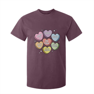 Funny Anti Valentines Day T Shirt For Kid Sarcasm Conversation Candy Hearts TS10 Maroon Print Your Wear