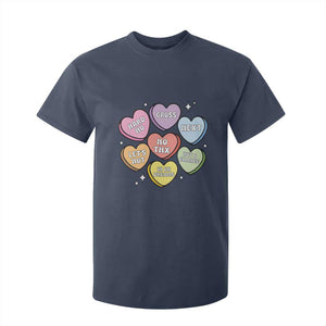 Funny Anti Valentines Day T Shirt For Kid Sarcasm Conversation Candy Hearts TS10 Navy Print Your Wear