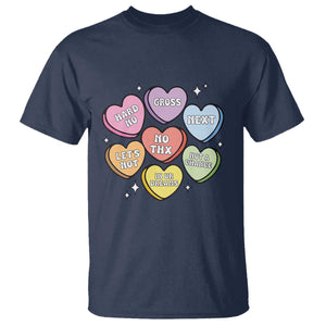 Funny Anti Valentines Day T Shirt Sarcasm Conversation Candy Hearts TS10 Navy Print Your Wear