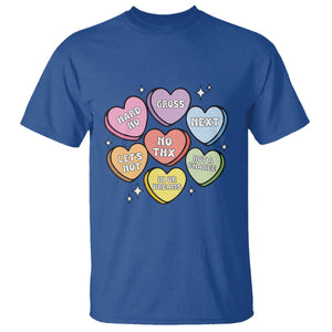 Funny Anti Valentines Day T Shirt Sarcasm Conversation Candy Hearts TS10 Royal Blue Print Your Wear