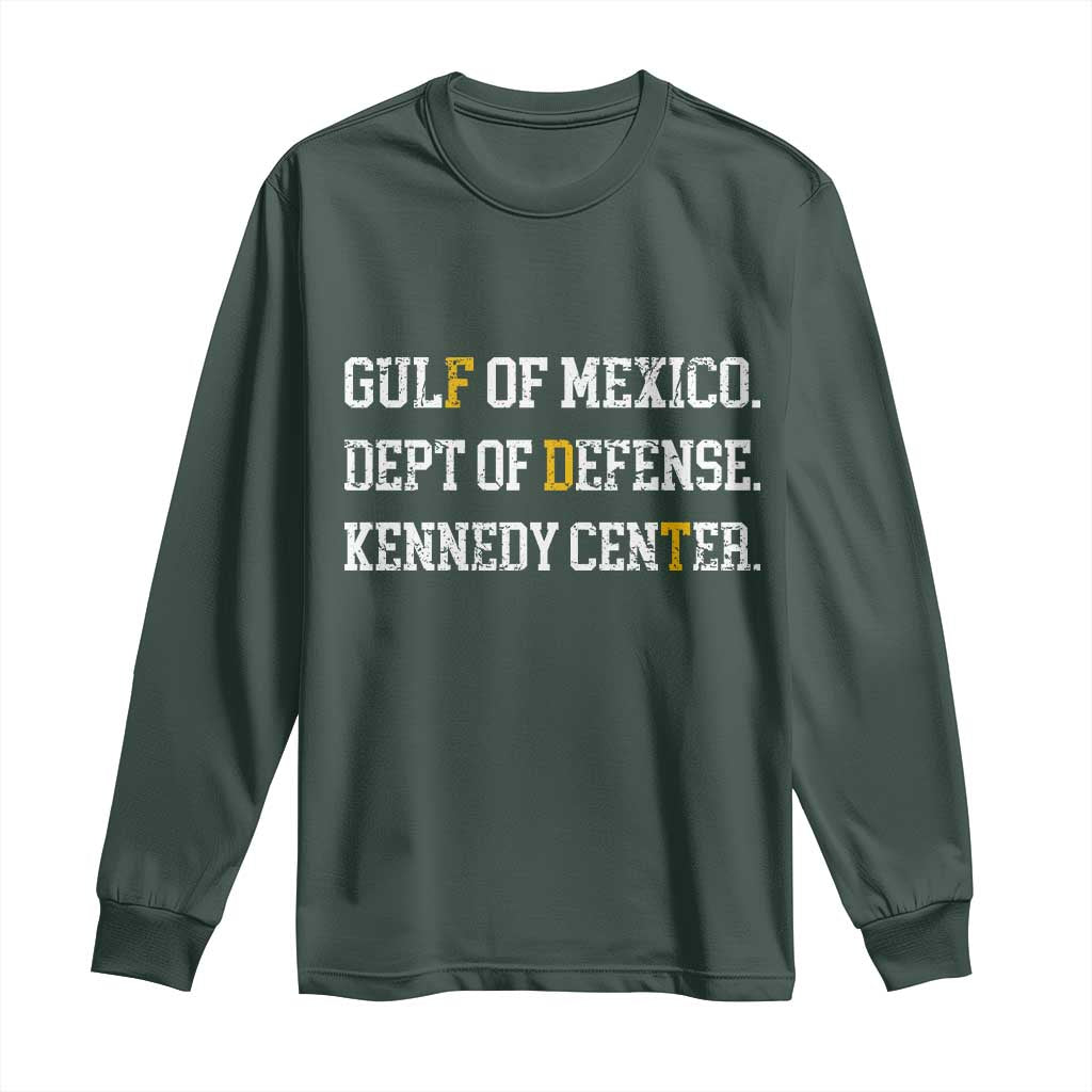Subtle FDT Long Sleeve Shirt Vintage Gulf of Mexico Dept Of Defense Kennedy Center TS10 Dark Forest Green Print Your Wear