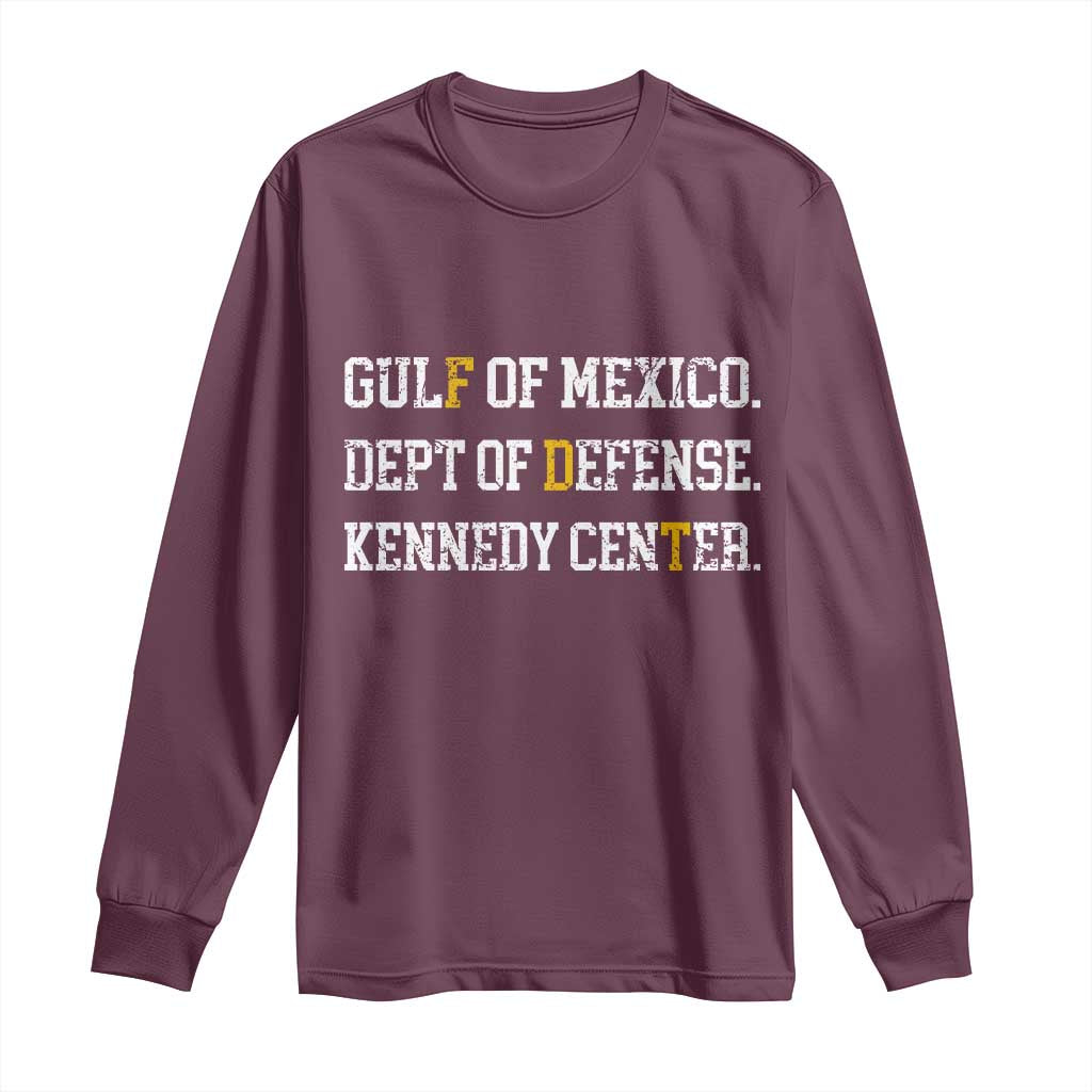 Subtle FDT Long Sleeve Shirt Vintage Gulf of Mexico Dept Of Defense Kennedy Center TS10 Maroon Print Your Wear