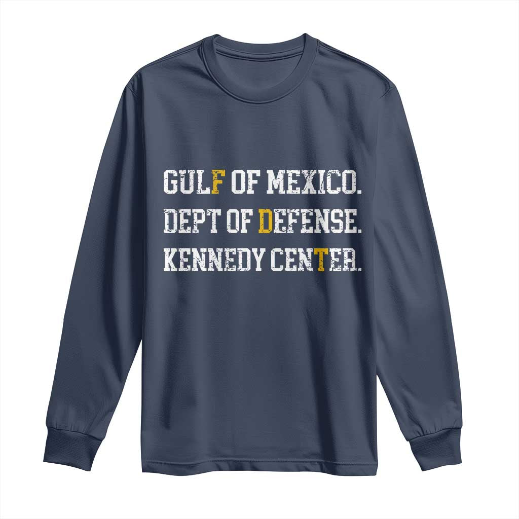 Subtle FDT Long Sleeve Shirt Vintage Gulf of Mexico Dept Of Defense Kennedy Center TS10 Navy Print Your Wear