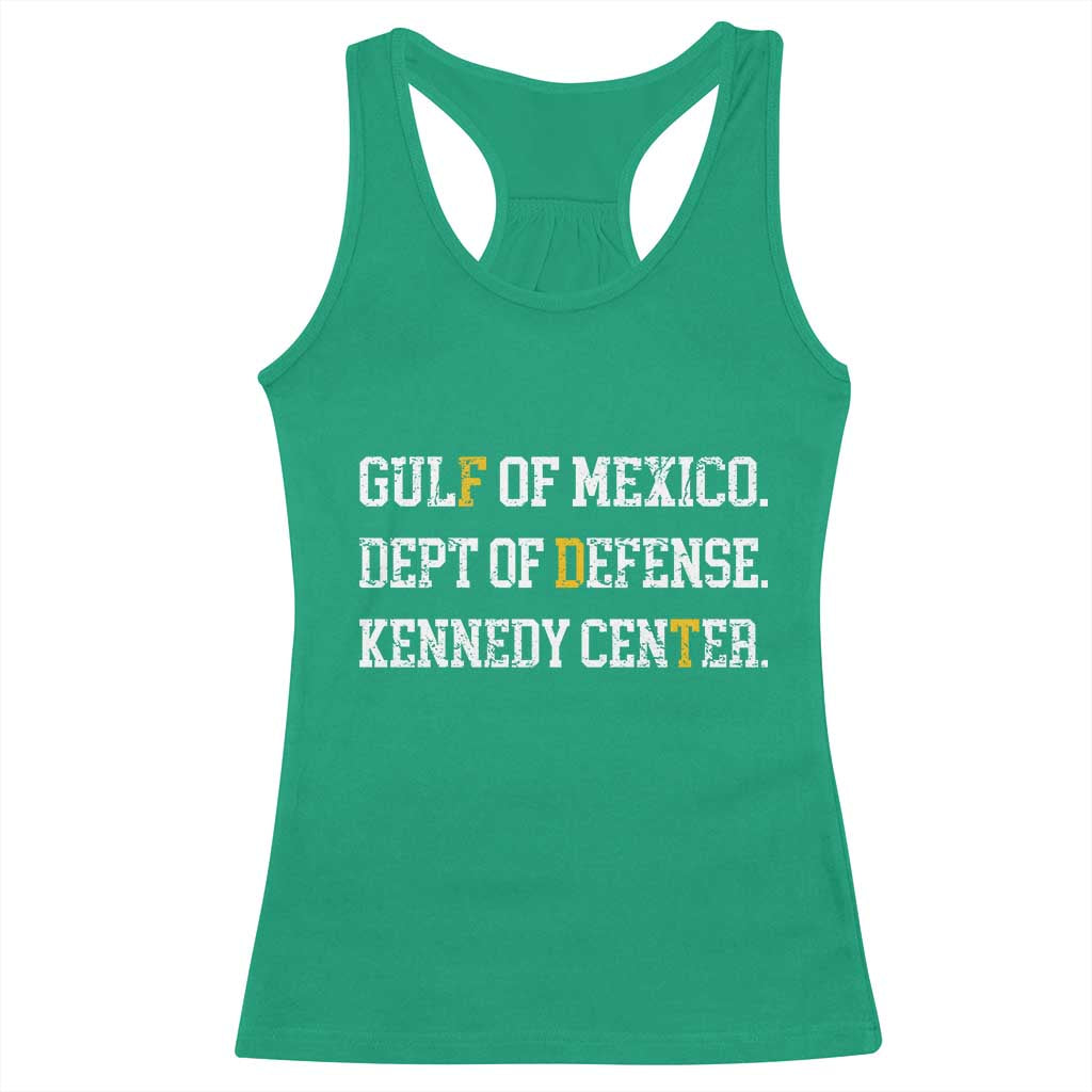 Subtle FDT Racerback Tank Top Vintage Gulf of Mexico Dept Of Defense Kennedy Center TS10 Irish Green Print Your Wear