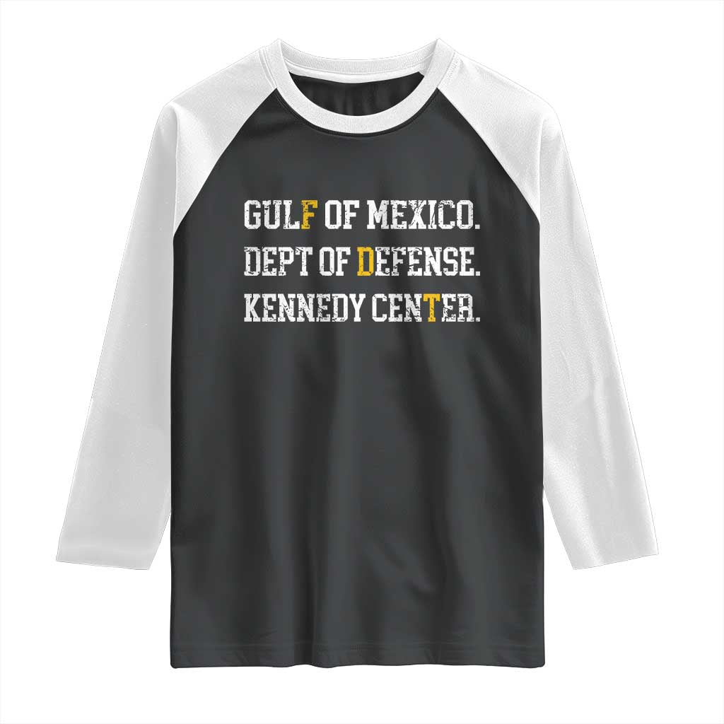 Subtle FDT Raglan Shirt Vintage Gulf of Mexico Dept Of Defense Kennedy Center TS10 Black White Print Your Wear