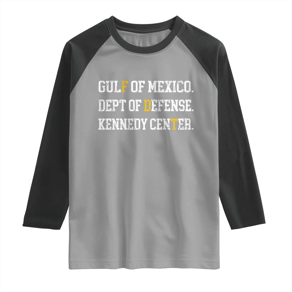 Subtle FDT Raglan Shirt Vintage Gulf of Mexico Dept Of Defense Kennedy Center TS10 Sport Gray Black Print Your Wear
