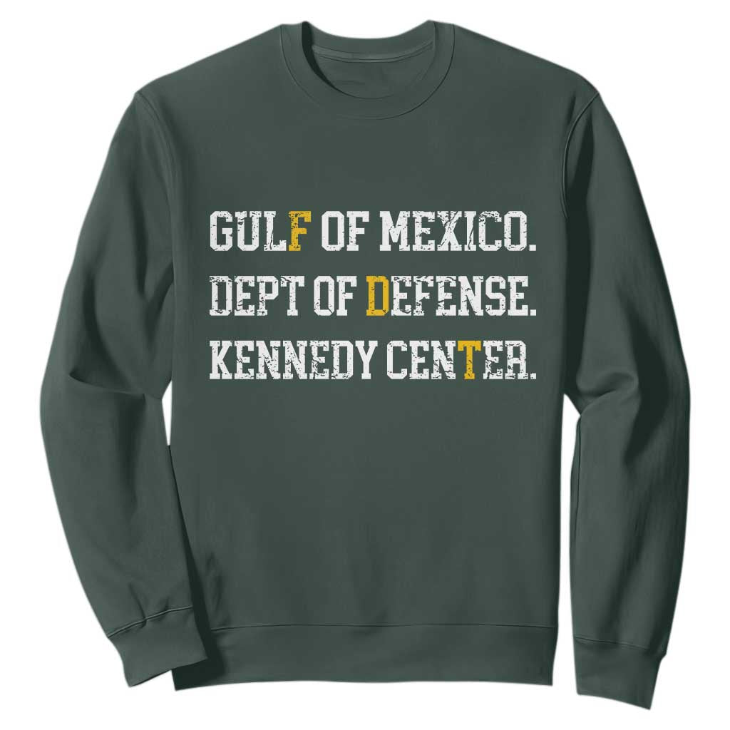 Subtle FDT Sweatshirt Vintage Gulf of Mexico Dept Of Defense Kennedy Center TS10 Dark Forest Green Print Your Wear