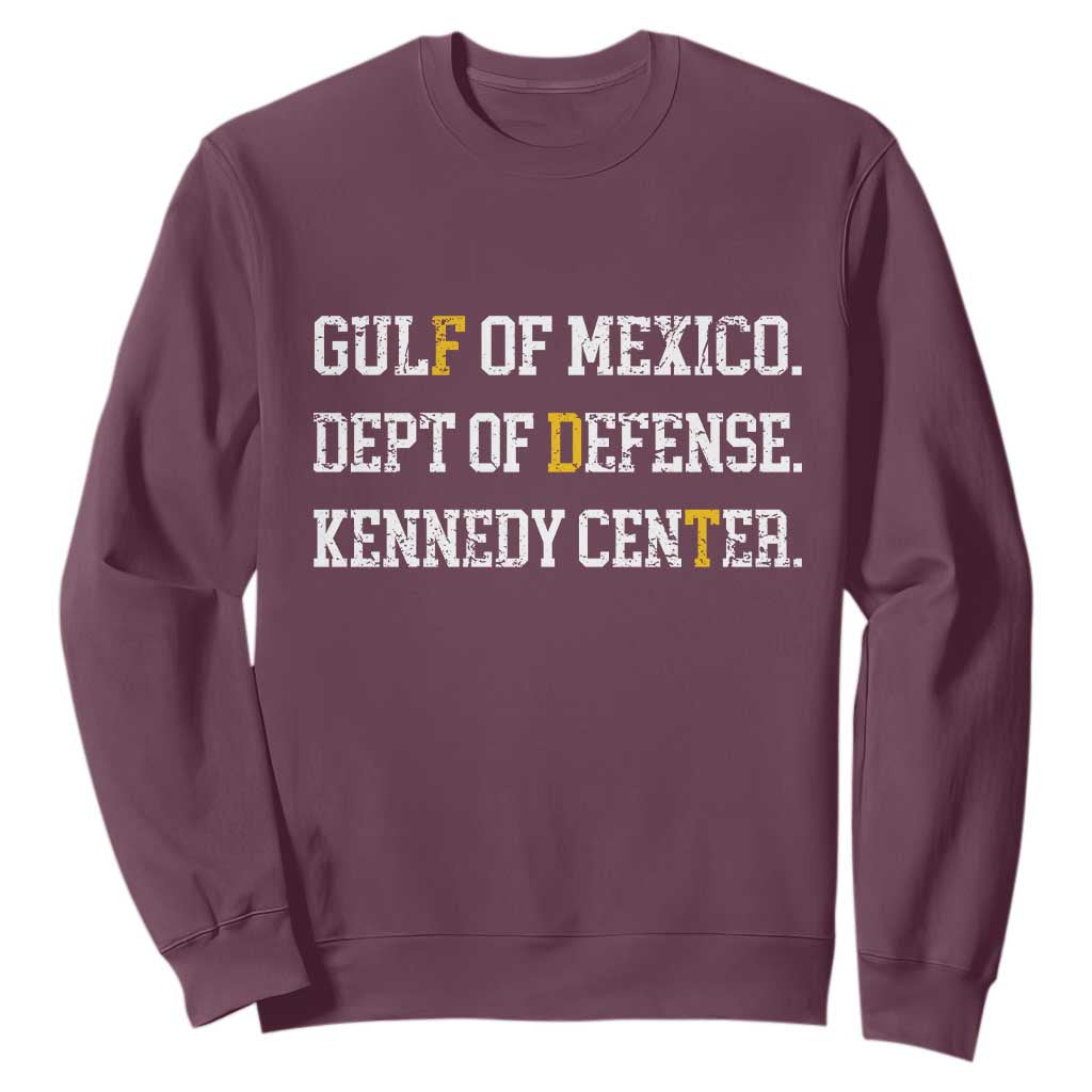 Subtle FDT Sweatshirt Vintage Gulf of Mexico Dept Of Defense Kennedy Center TS10 Maroon Print Your Wear