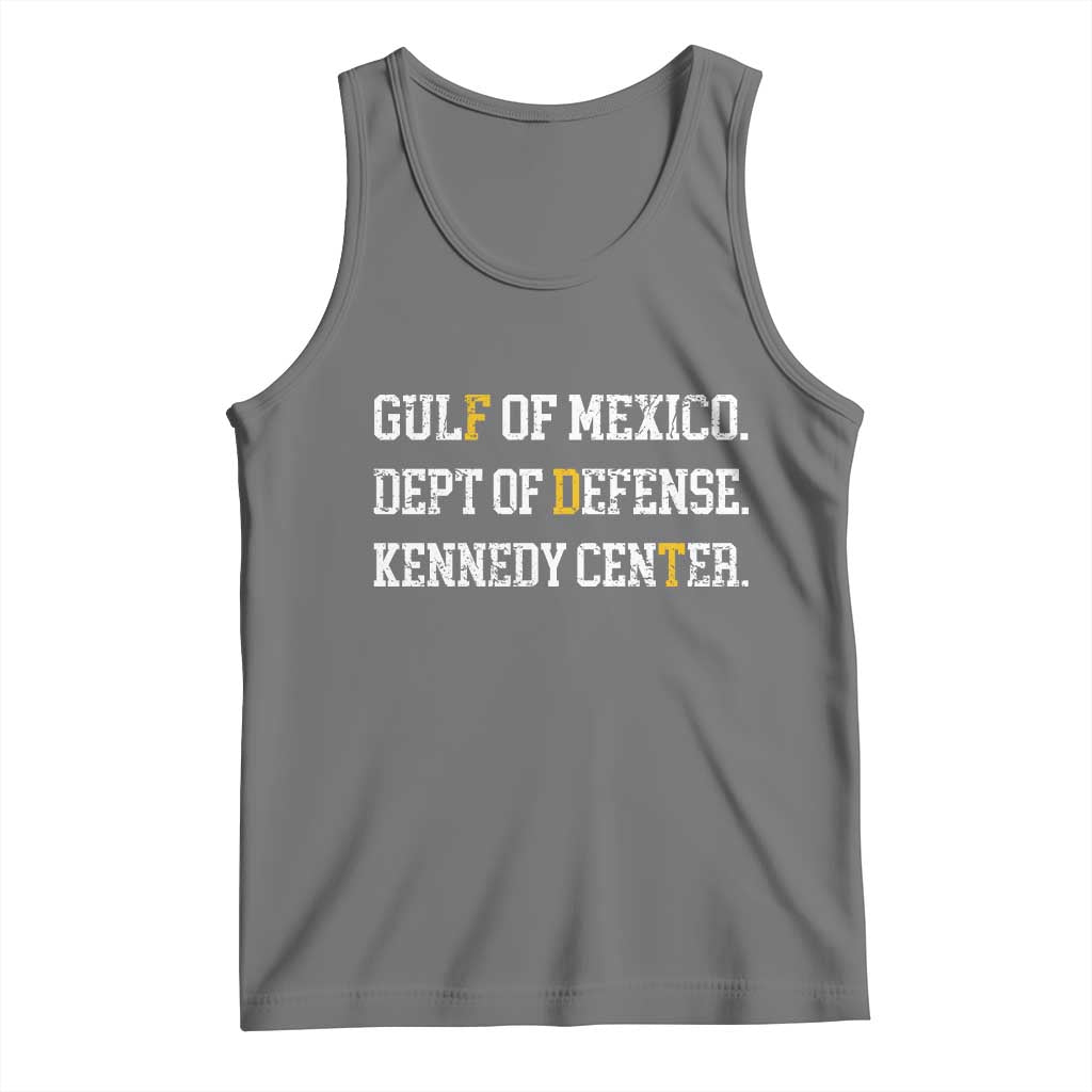 Subtle FDT Tank Top Vintage Gulf of Mexico Dept Of Defense Kennedy Center TS10 Black Heather Print Your Wear