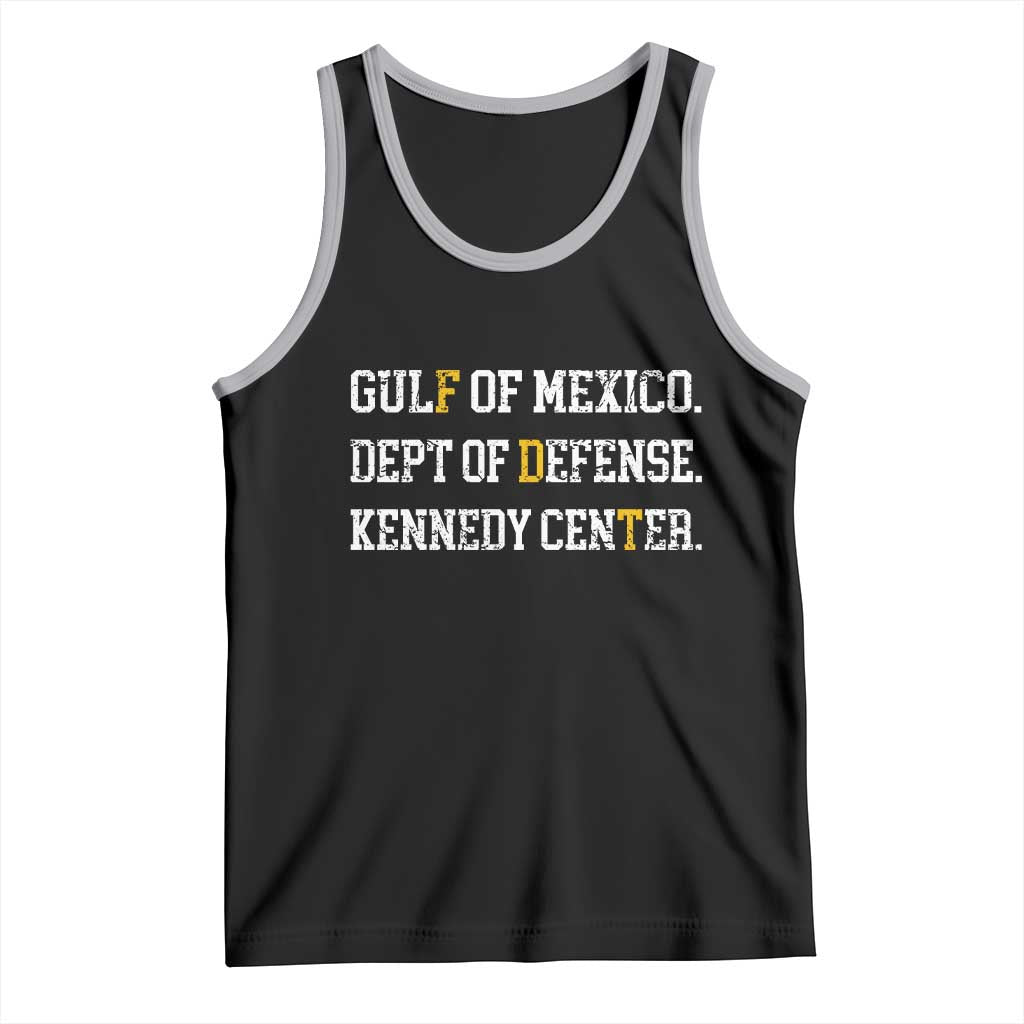 Subtle FDT Tank Top Vintage Gulf of Mexico Dept Of Defense Kennedy Center TS10 Black Athletic Heather Print Your Wear